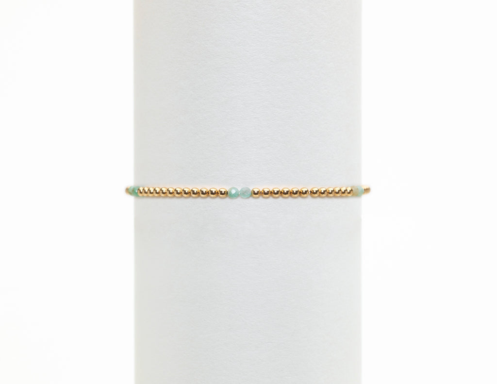 2mm Gold Filled Bracelet- Amazonite Pattern