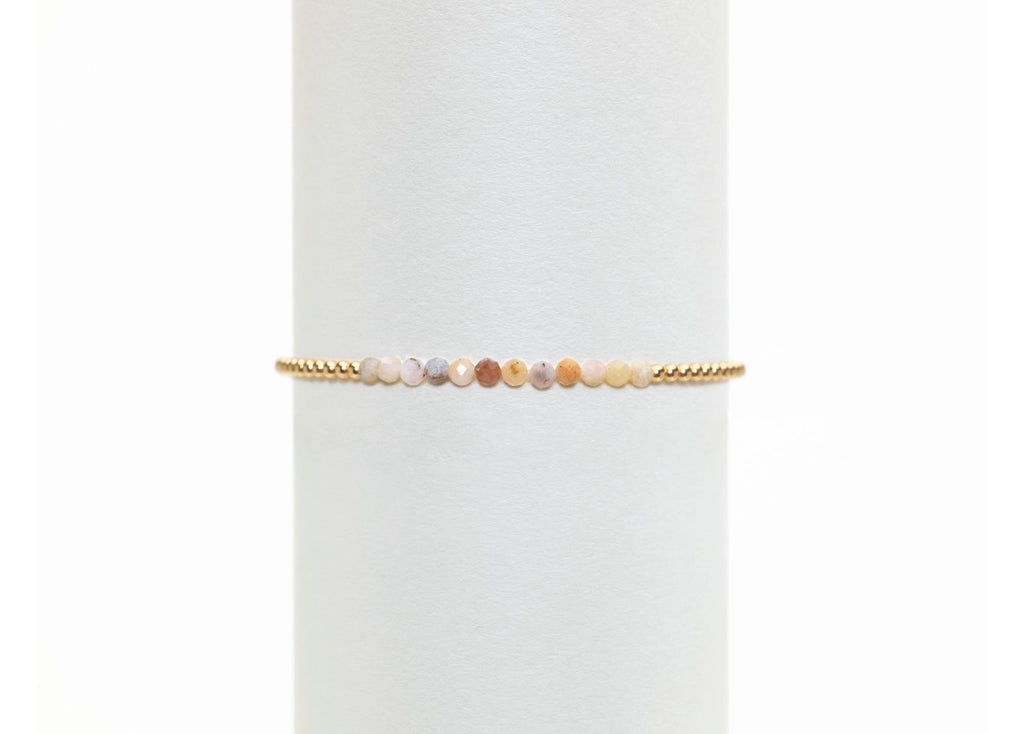 2mm Gold Filled Bracelet-Mixed Natural Opal