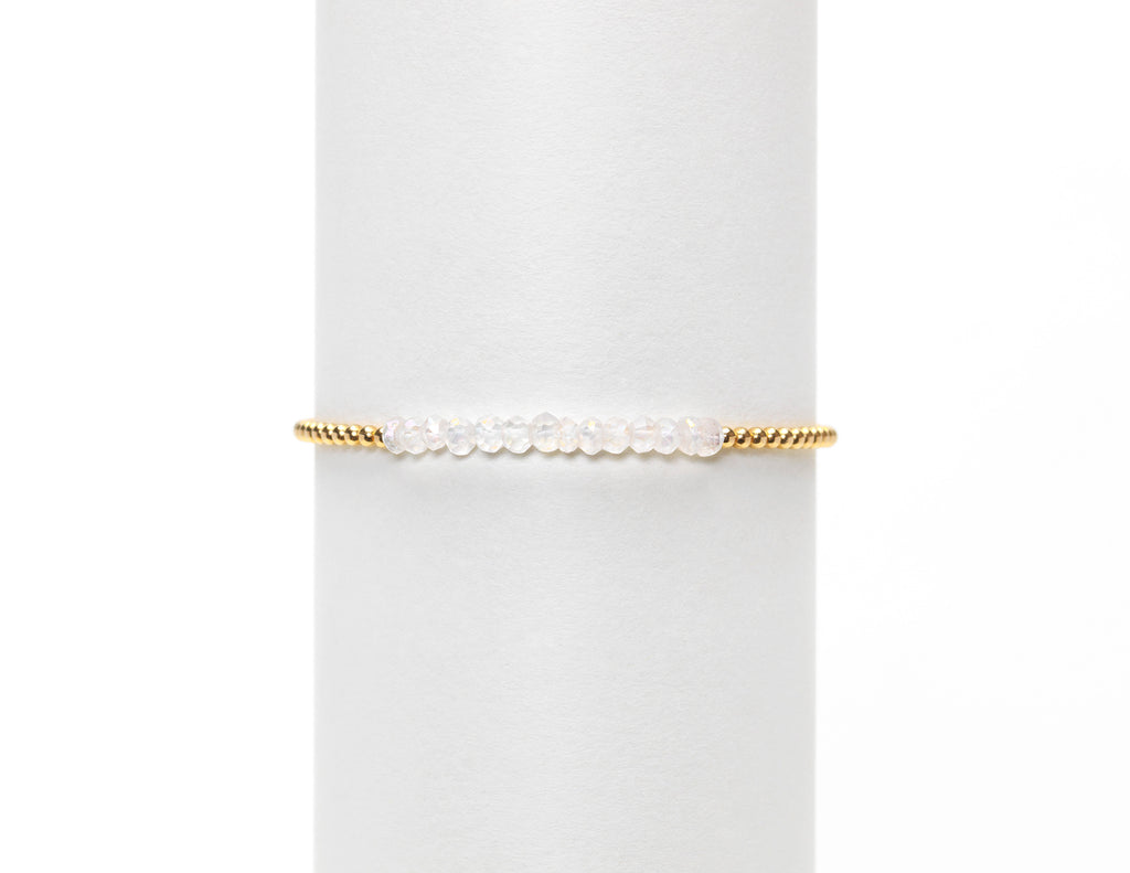 2mm Gold Filled Bracelet-White Topaz